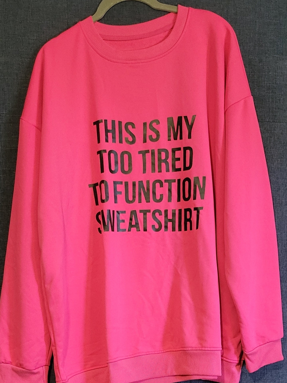 Bright Pink Crewneck Sweatshirt with Bold Text